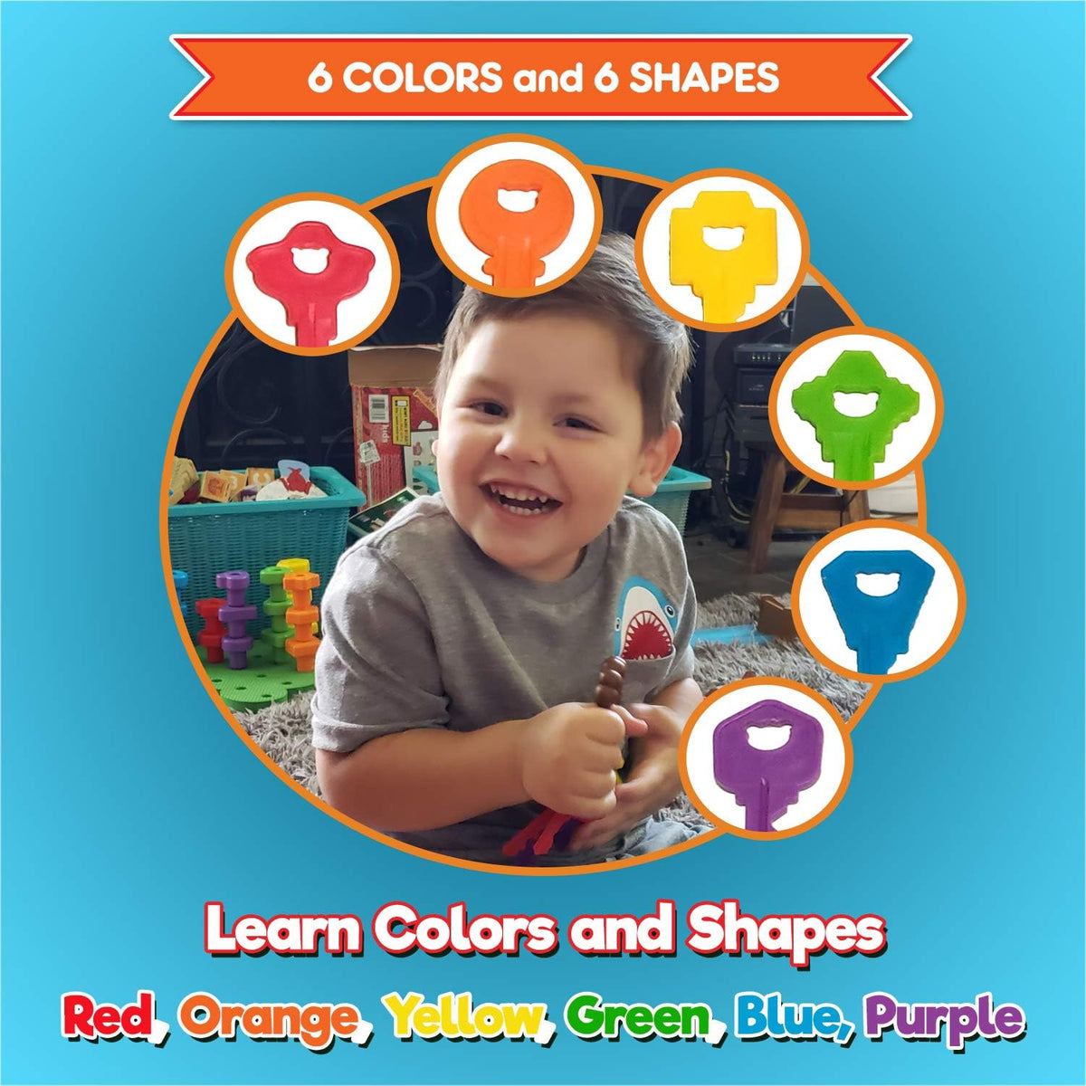 Krazy Keys - Lace, Count, Match & Play with 12Pc Real Key Shapes + Ebook