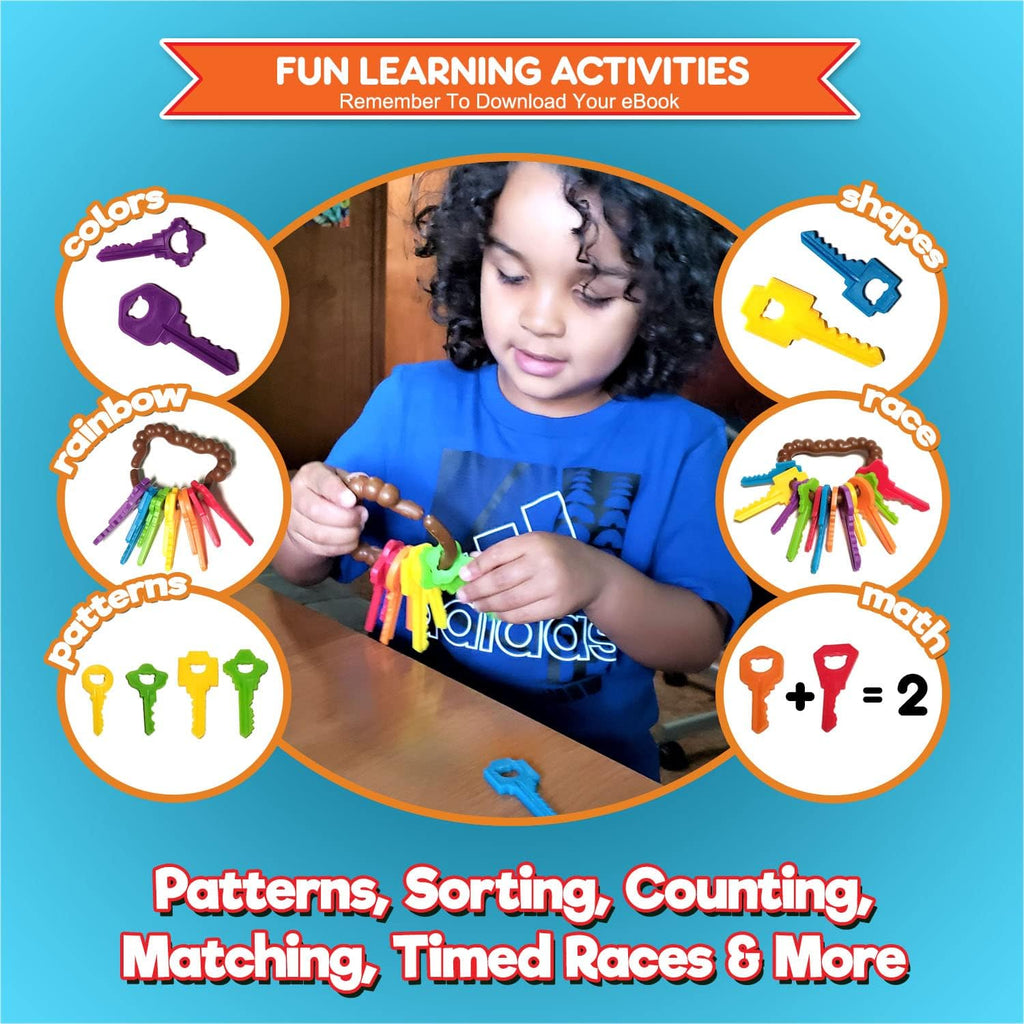 Krazy Keys - Lace, Count, Match & Play with 12Pc Real Key Shapes + Ebook