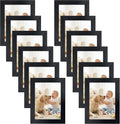 12 Pack 3.5X5 Picture Frame Black, Multiple 3.5 X 5 Photo Frames Bulk for Tabletop Display or Wall Hanging