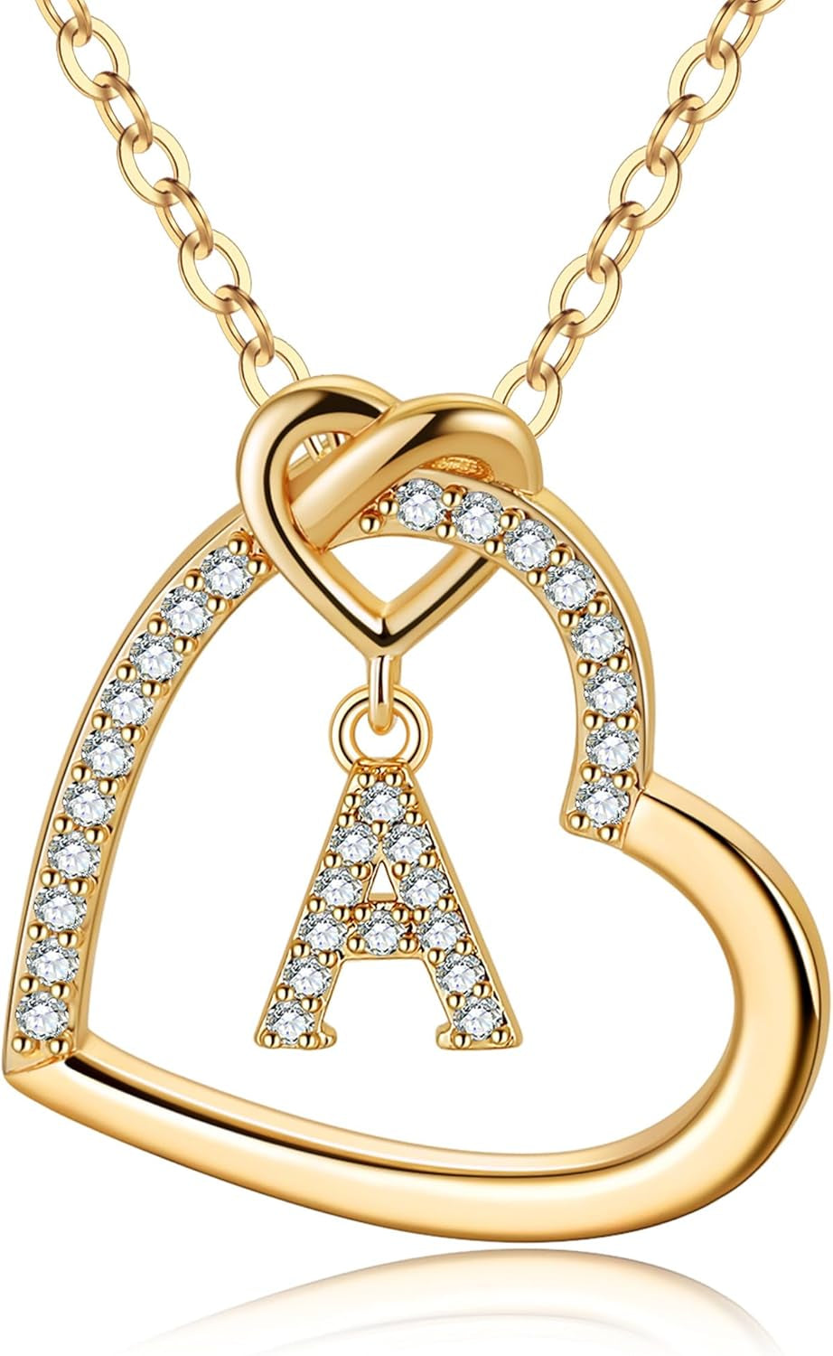 Heart Initial Necklaces for Women Teen Girls - a - Z Necklace Gift