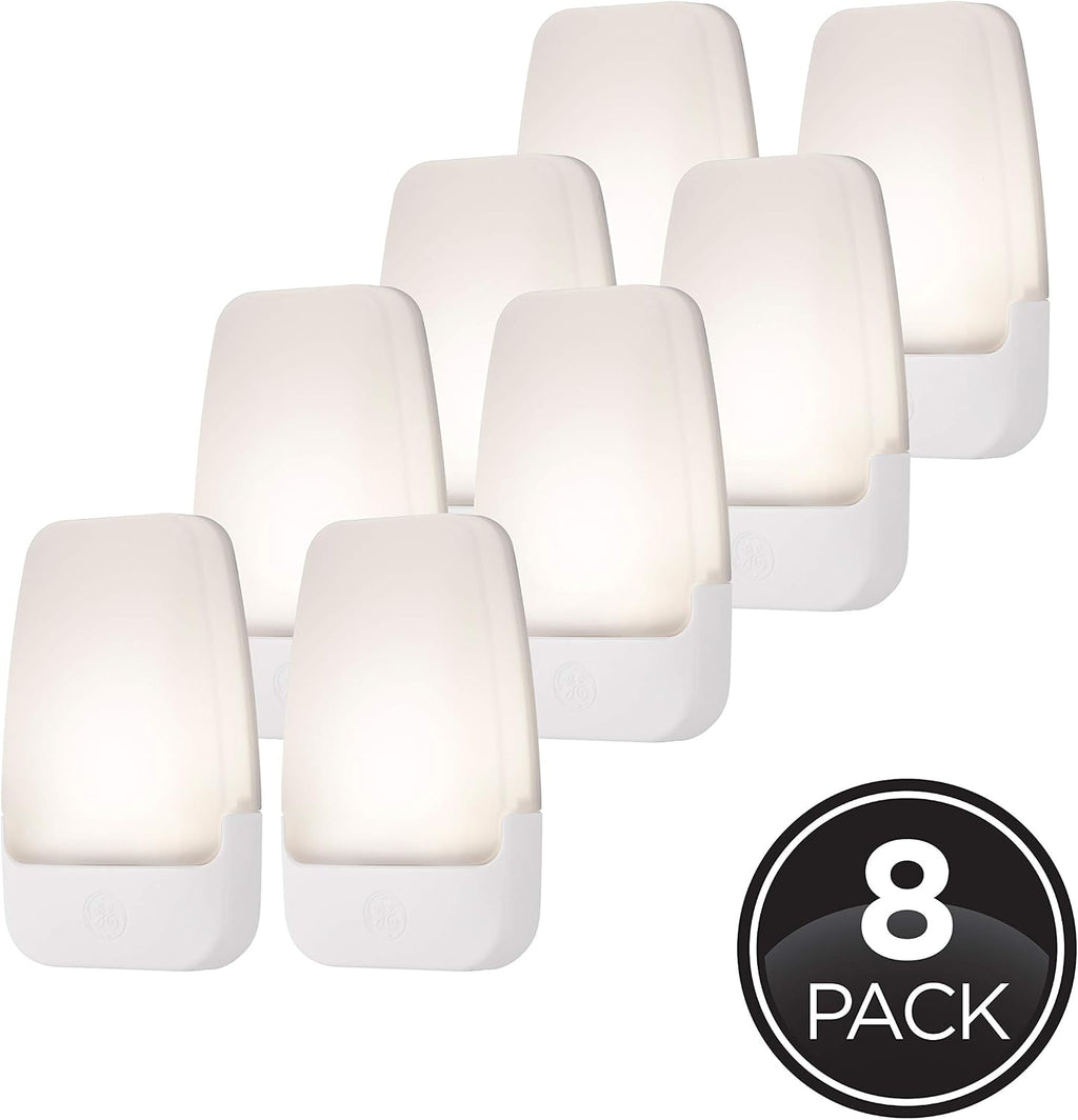 GE Plug in Night Light with Dusk to Dawn Sensor, 8 Pack