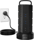 Power Strip Tower Surge Protector, 16 AC 6 USB (2 USB C), 1050J