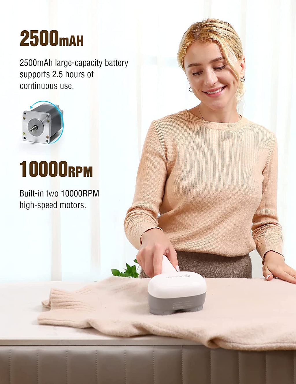 Fabric Shaver for Clothes and Furniture, Rechargeable Lint Remover