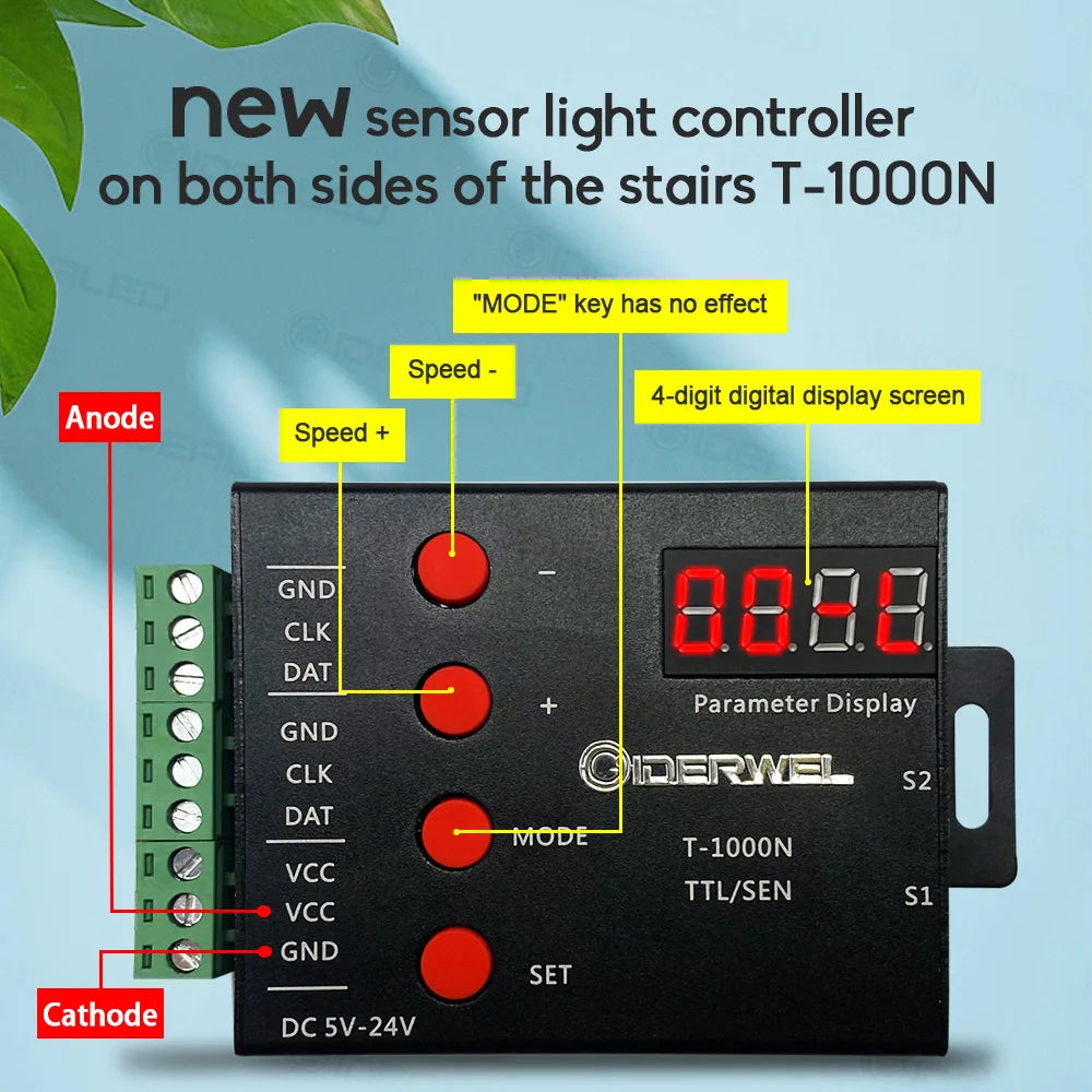 PIR Motion Sensor Light Strip Mini Control Stair Streamline under Cabinet Night Light Addressable LED Strip Tape for the Stair