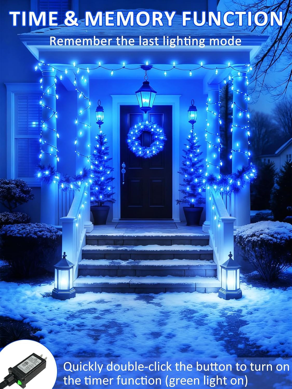 250 LED Linkable C6 Christmas Lights 82FT Christmas Lights Outdoor Decor
