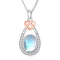 Moonstone Necklace 925 Sterling Silver Teardrop Pendant Necklaces for Women Mom Daughter Niece Wife Birthday Jewelry Gifts