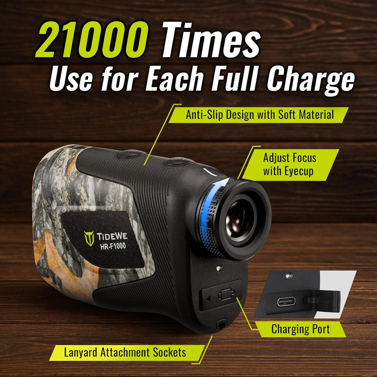 Hunting Rangefinder, Rechargeable Camo Laser Range Finder 700/1000Y