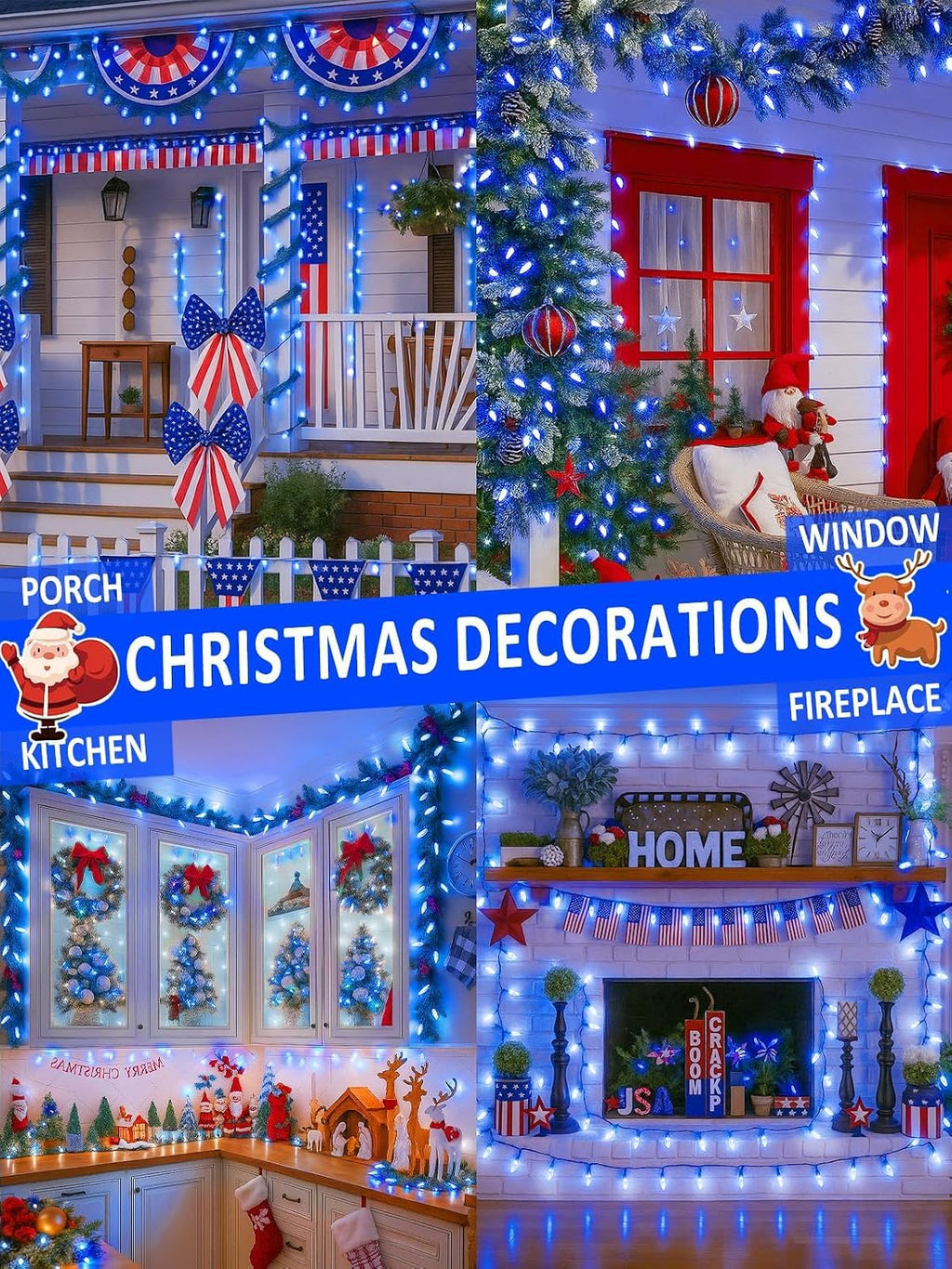 250 LED Linkable C6 Christmas Lights 82FT Christmas Lights Outdoor Decor