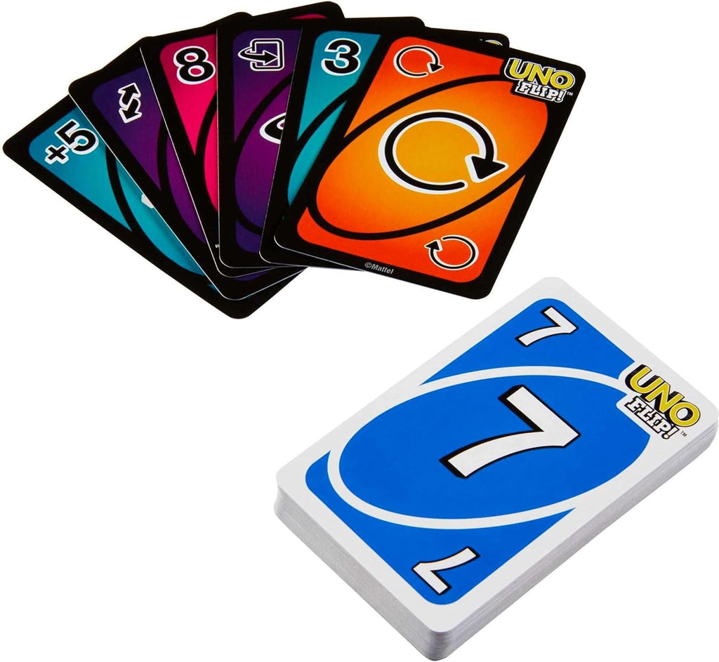 UNO FLIP! Card Game in Storage Tin,Ages 7+, 2-10 Players
