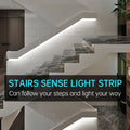 PIR Motion Sensor Light Strip Mini Control Stair Streamline under Cabinet Night Light Addressable LED Strip Tape for the Stair